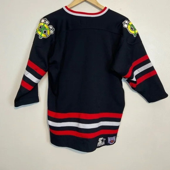 Chicago Blackhawks Starter Vintage 1990s Black Hockey Jersey - Youth L/XL